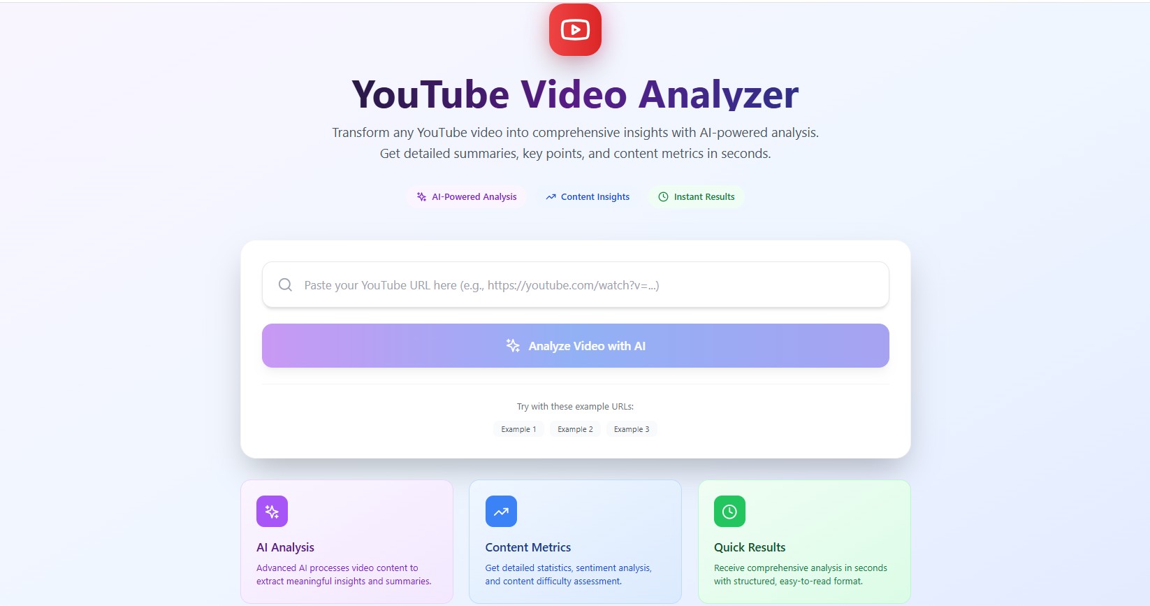 Preview of Youtube Video Analyzer