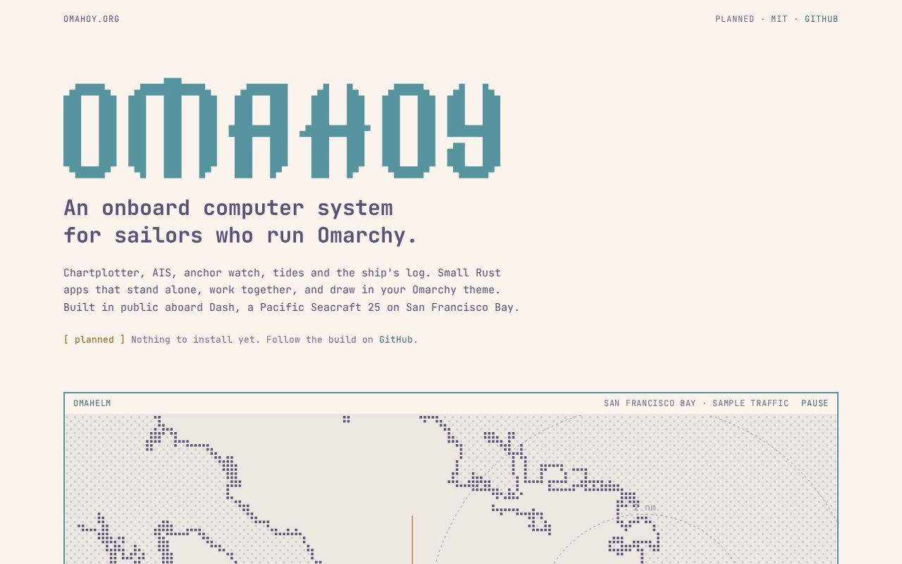 Preview of An onboard computer system for sailors who run Omarchy.