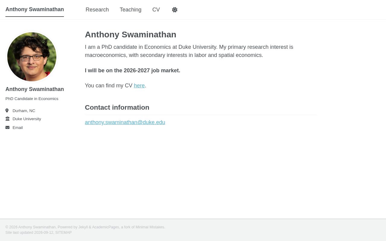 Preview of Personal academic website