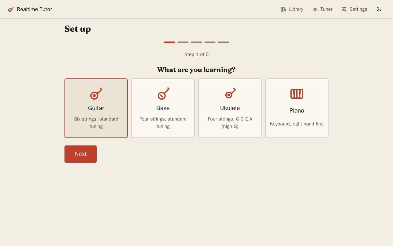 Preview of Realtime Guitar Tutor