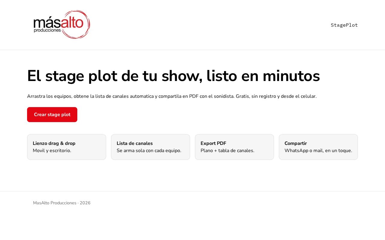 Preview of MasAlto StagePlot