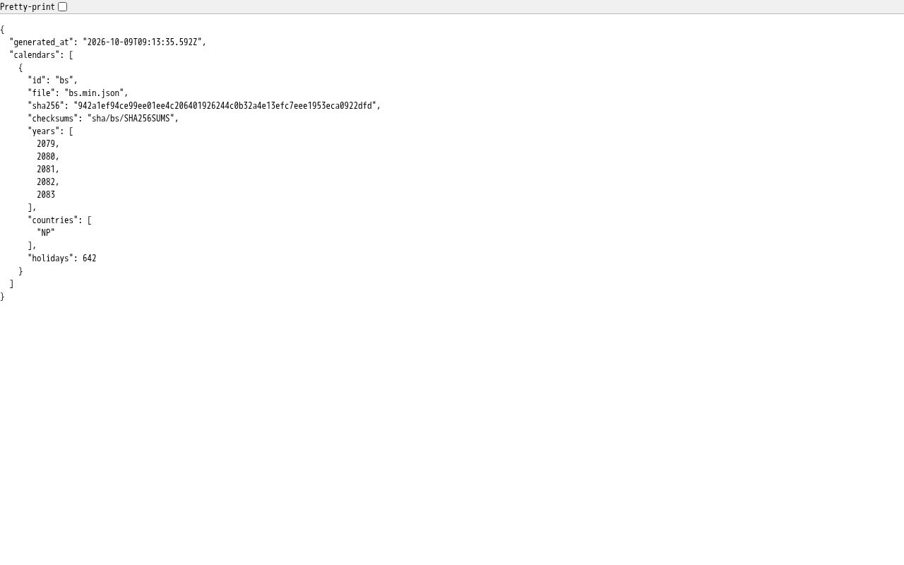 Preview of Open Calendar Data
