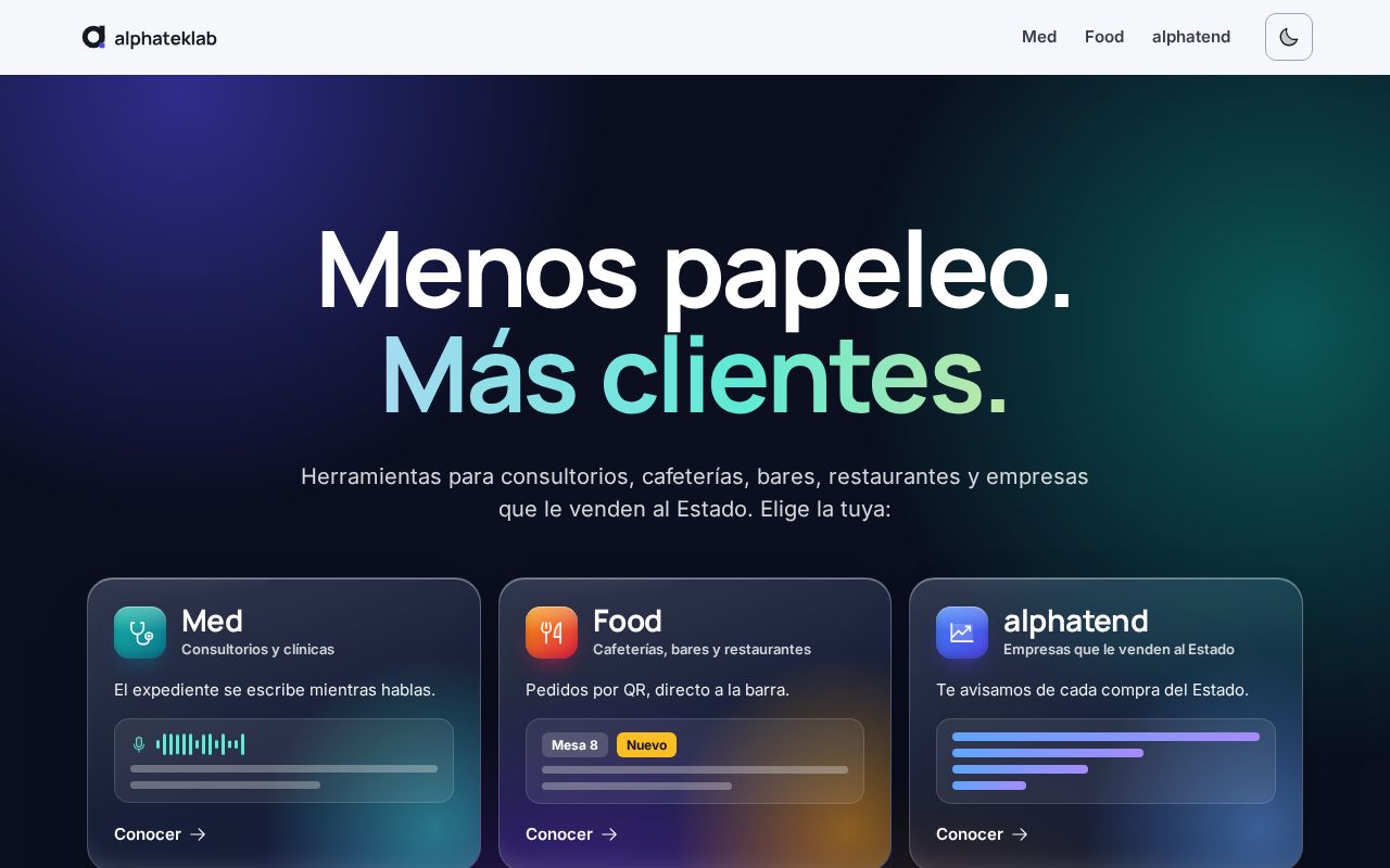 Preview of alphateklab: software para consultorios, restaurantes y empresas