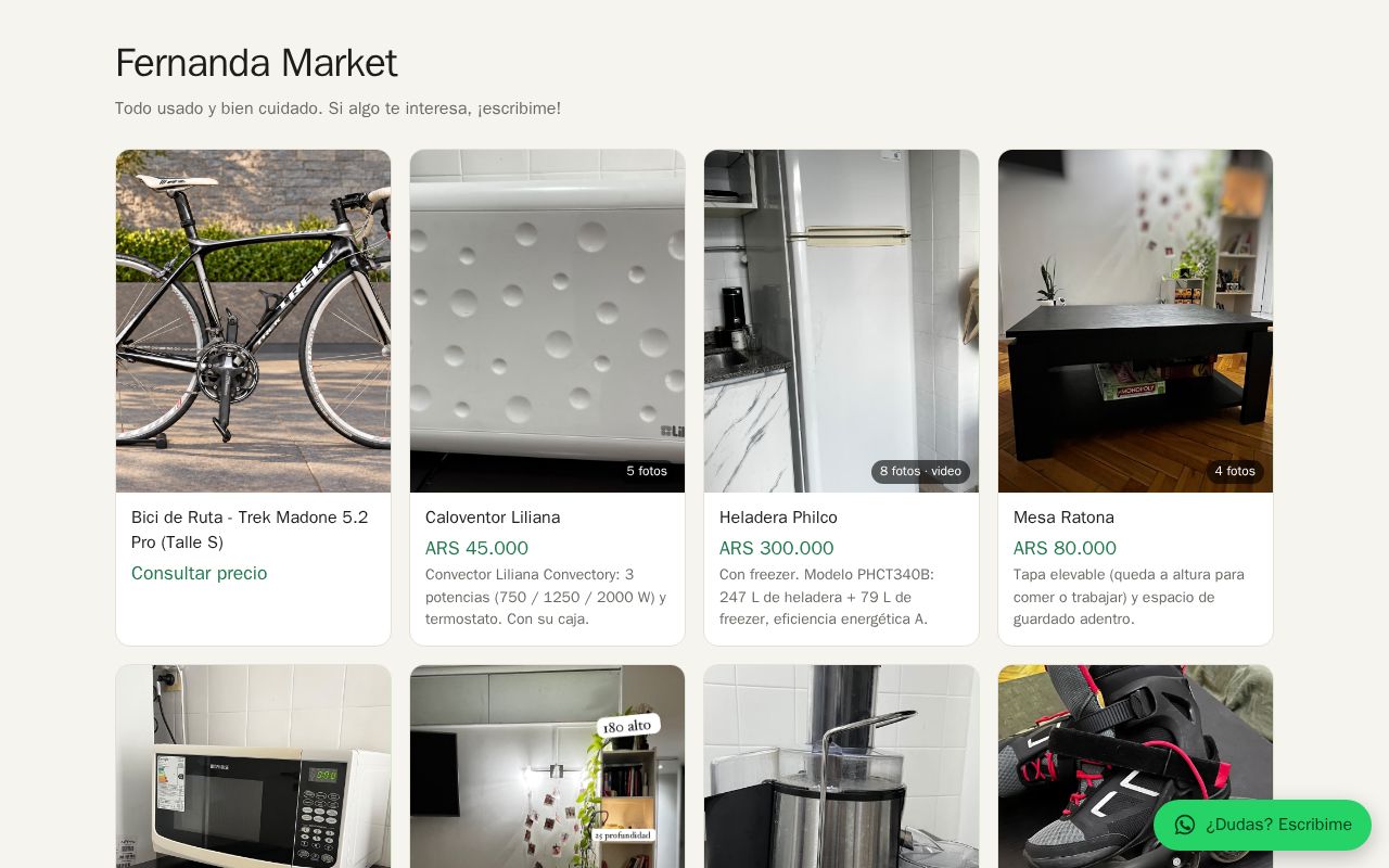 Preview of Fernanda Market — cosas usadas a la venta