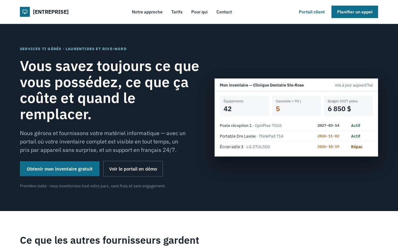 Preview of Portail Inventaire Ti