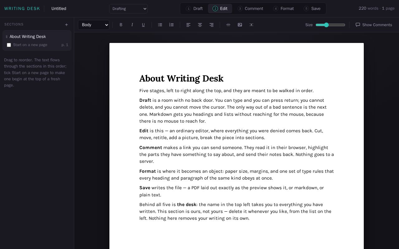 Preview of Writing Desk