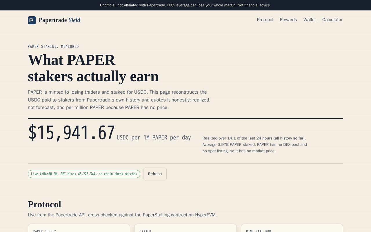 Preview of Papertrade Yield