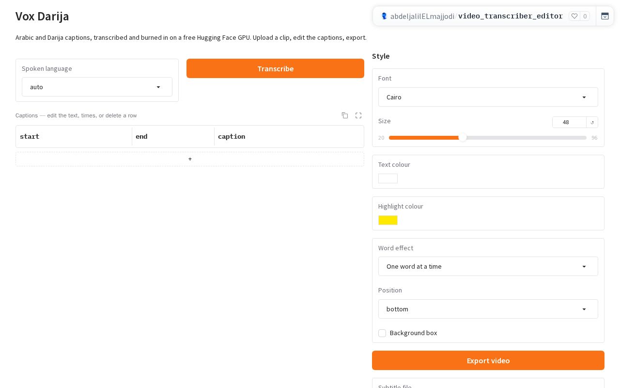 Preview of Video Transcriber Editor