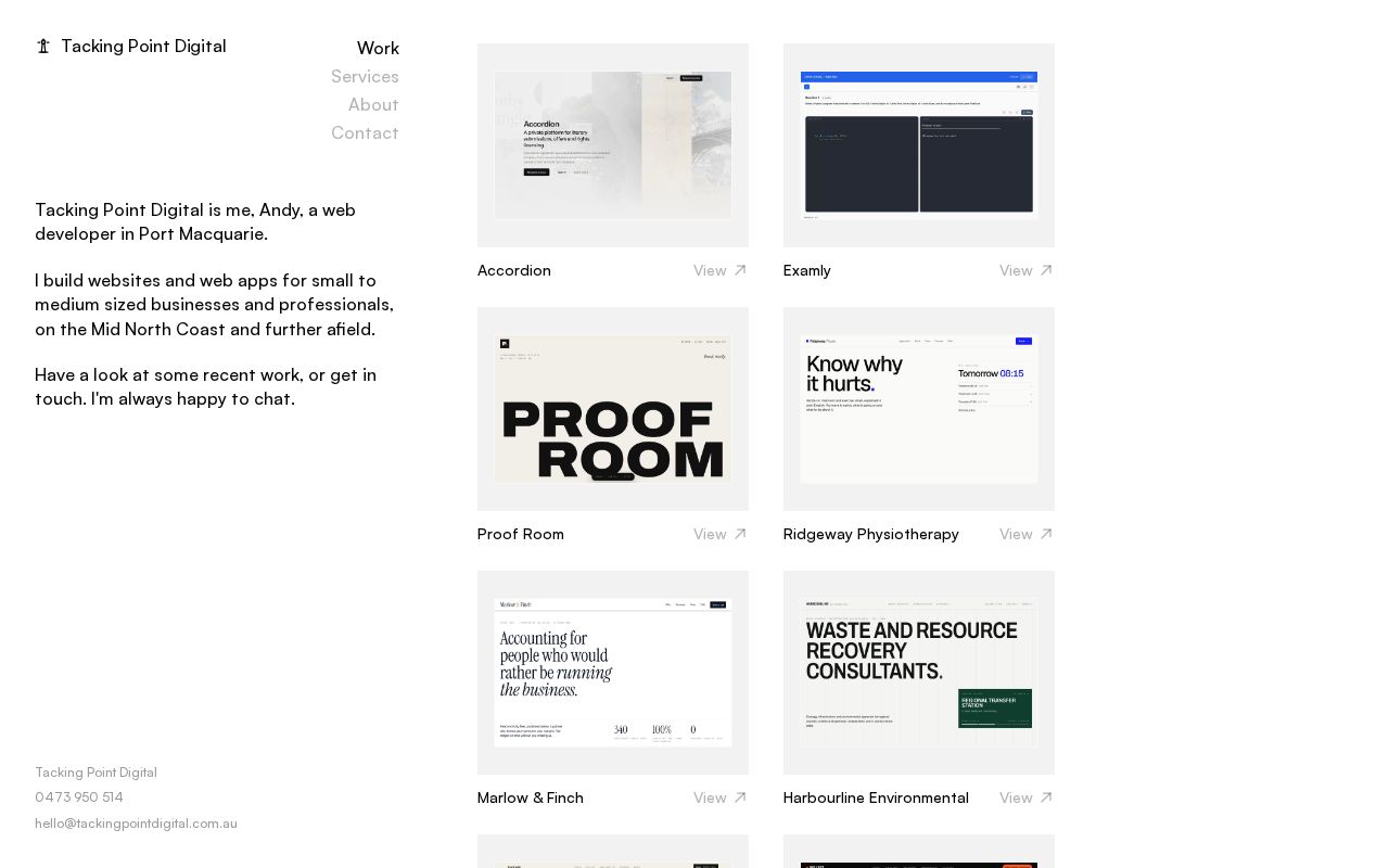 Preview of Tacking Point Digital — web design portfolio