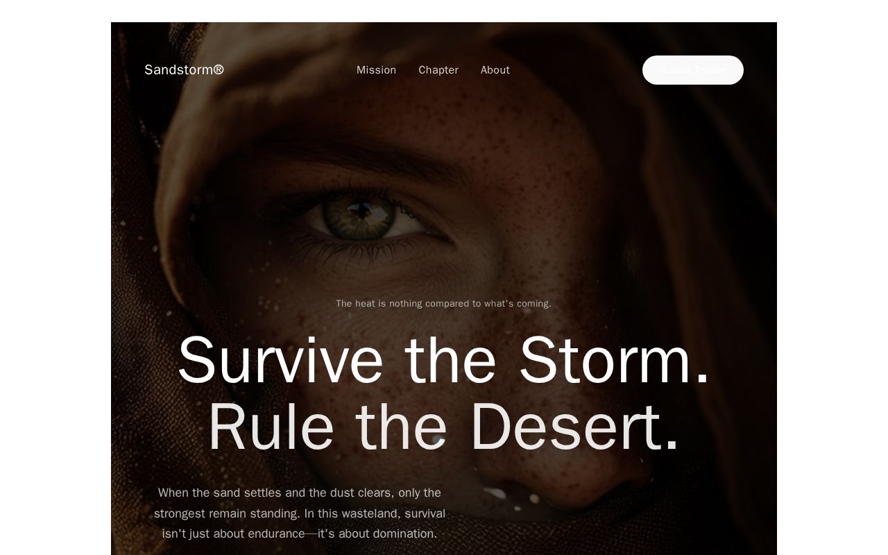 Preview of Sandstorm®: Cinematic Hero Landing Page