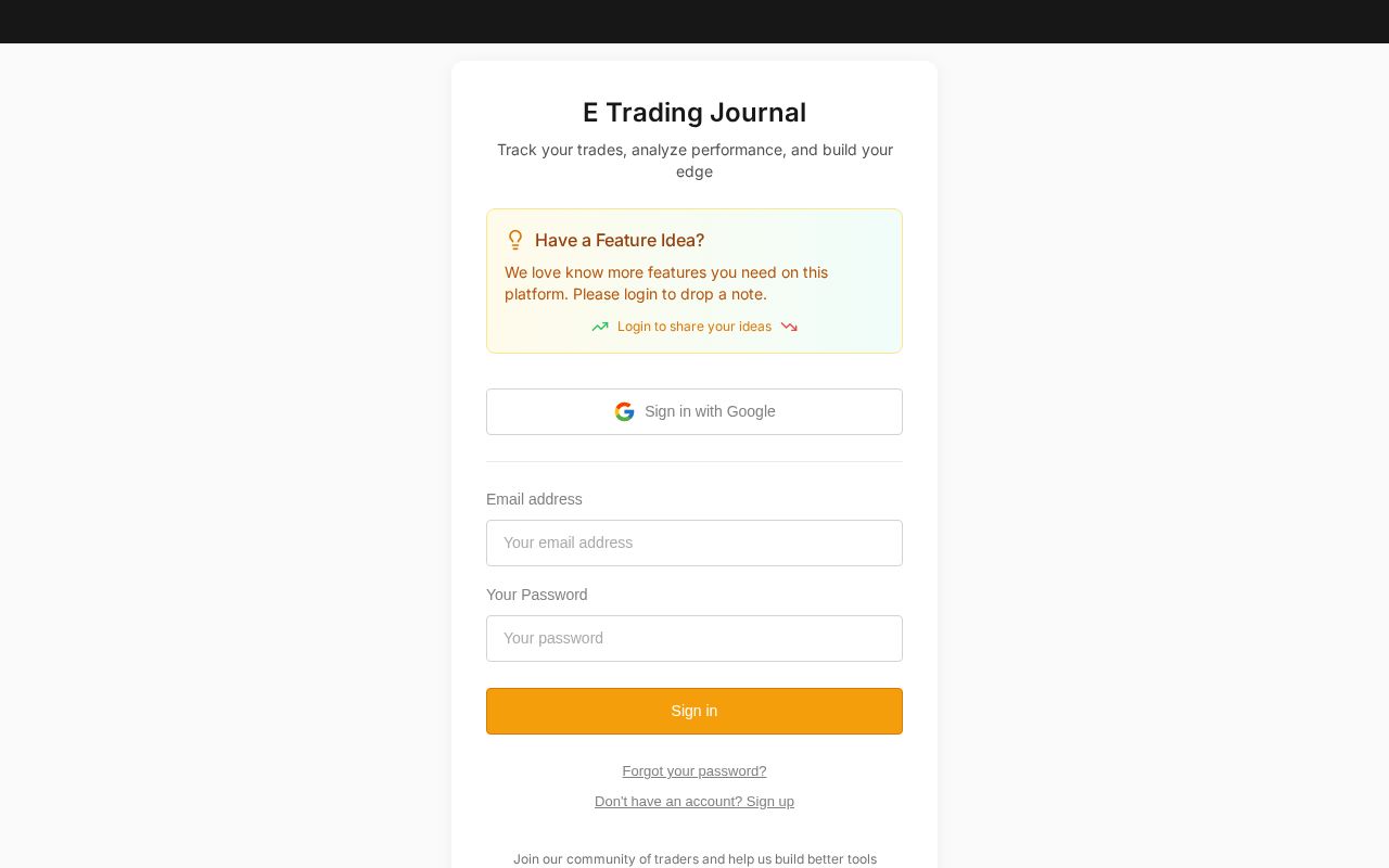 Preview of E Trade Journal