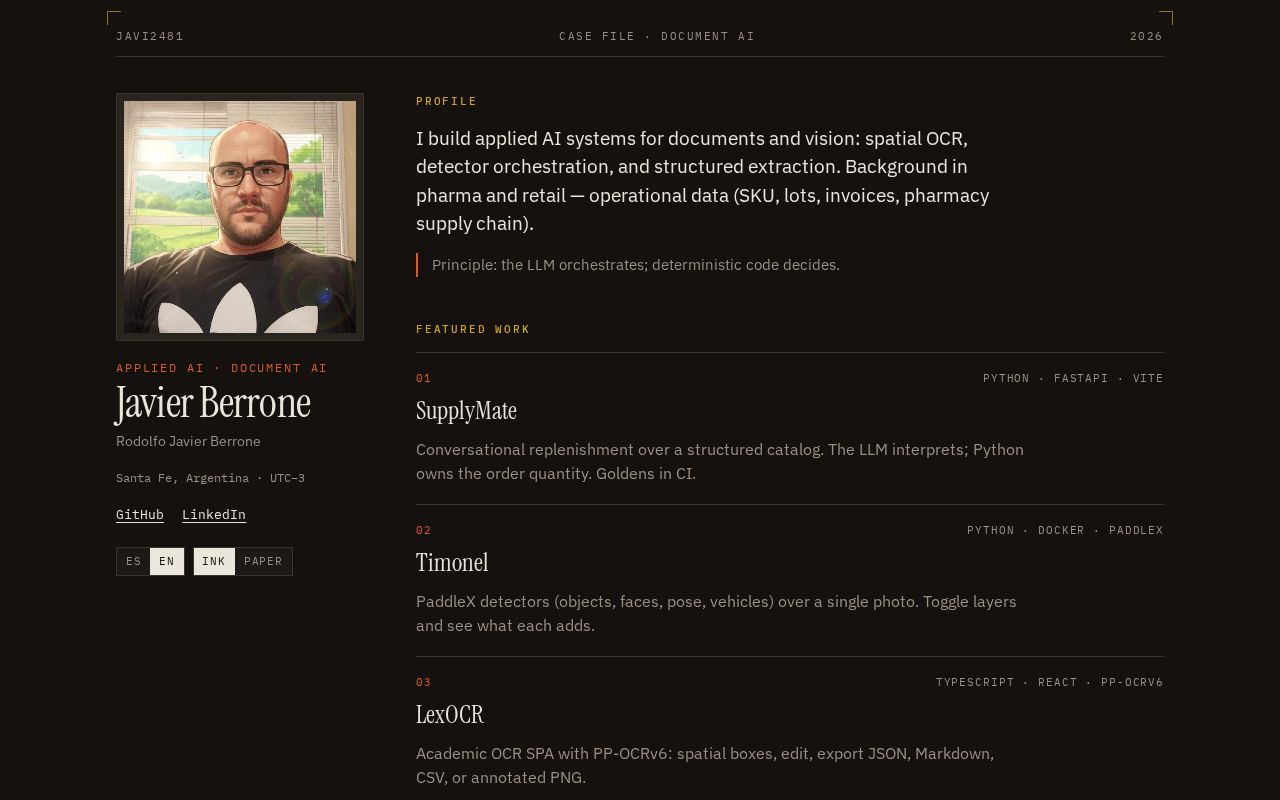 Preview of Sitio personal en GitHub Pages
