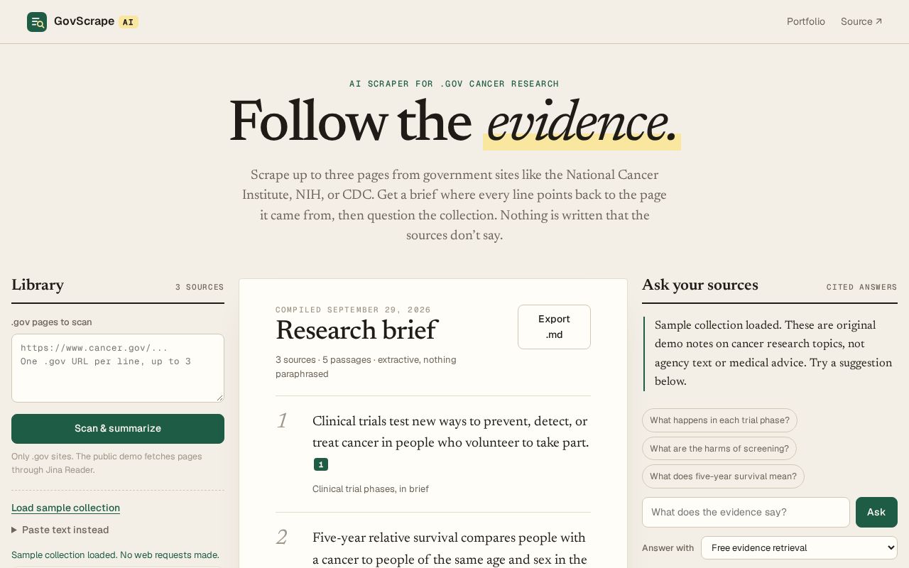 Preview of Ai Web Research Summarizer