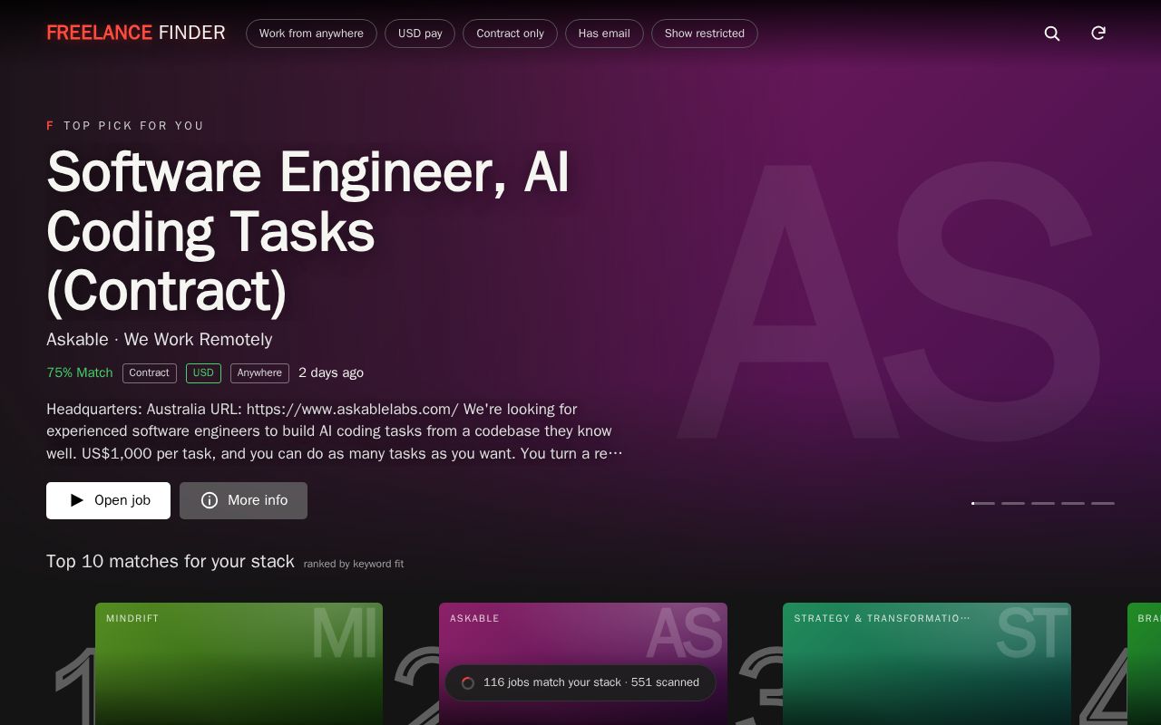 Preview of Freelance Finder