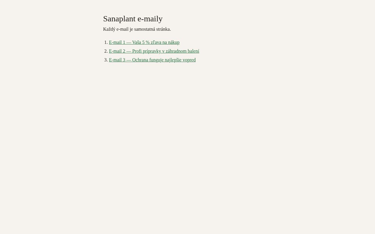 Preview of Sanaplant Email