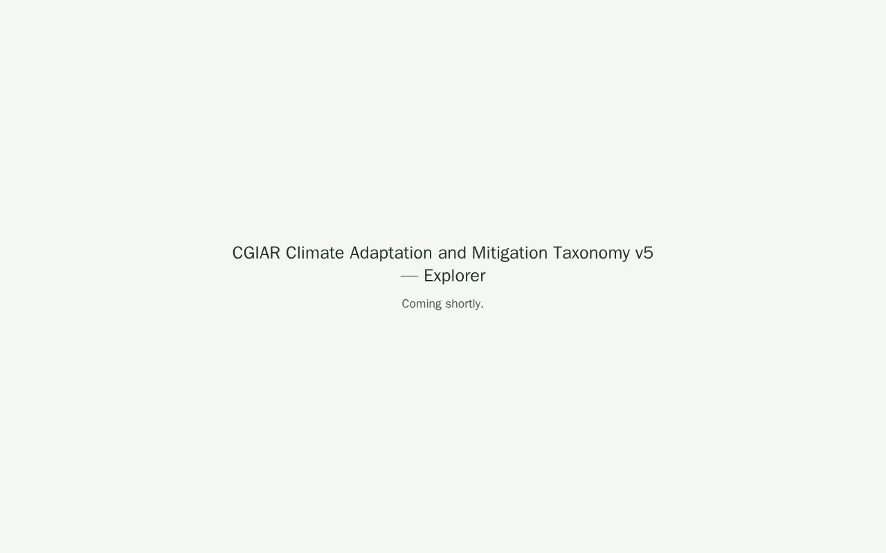 Preview of CGIAR Climate Adaptation and Mitigation Taxonomy v5