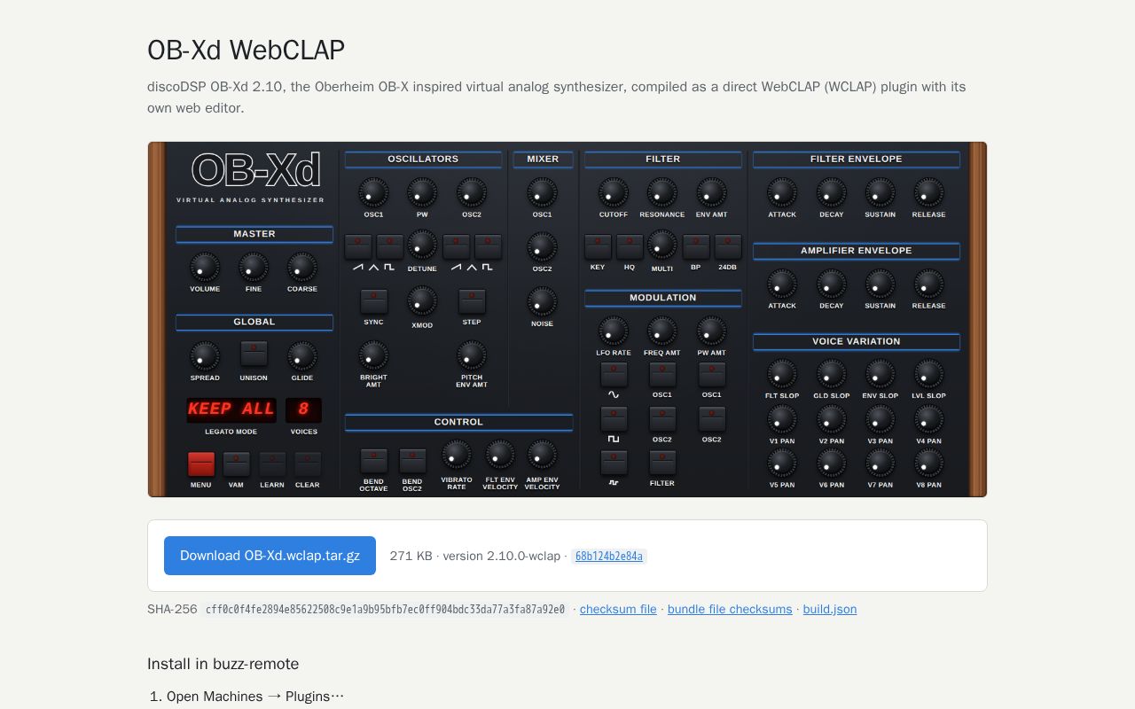 Preview of Prometheos Webclap Obxd