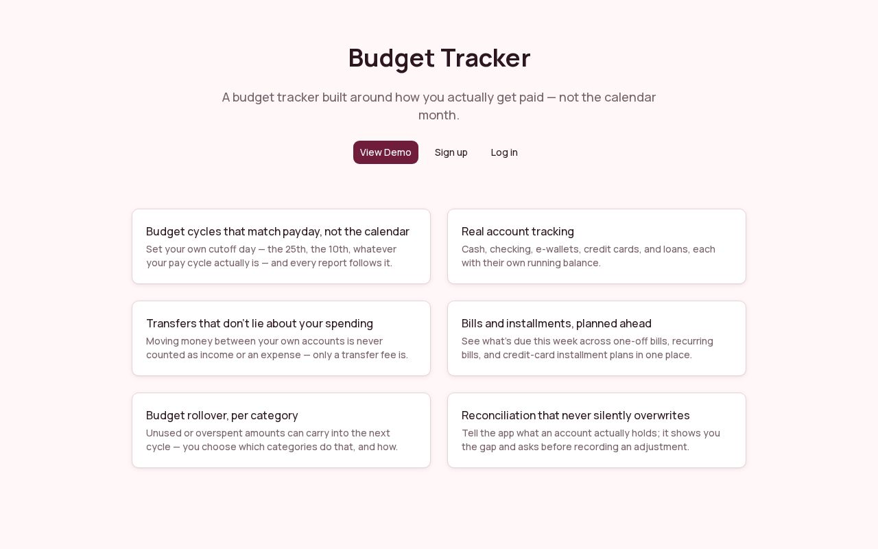 Preview of Budget Tracker