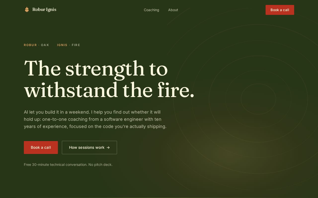Preview of Robur Ignis Website