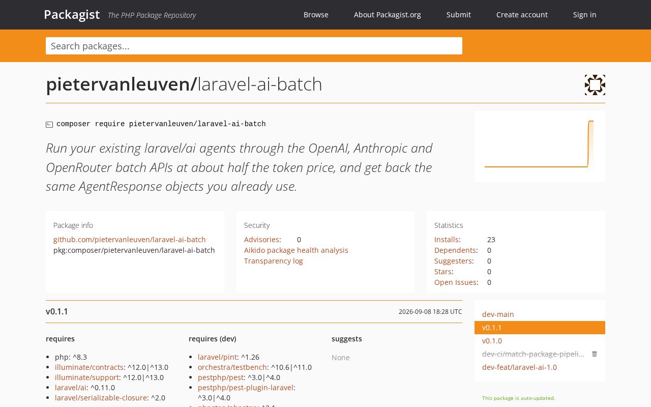 Preview of Laravel Ai Batch