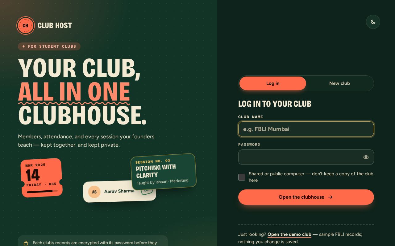 Preview of Club Host
