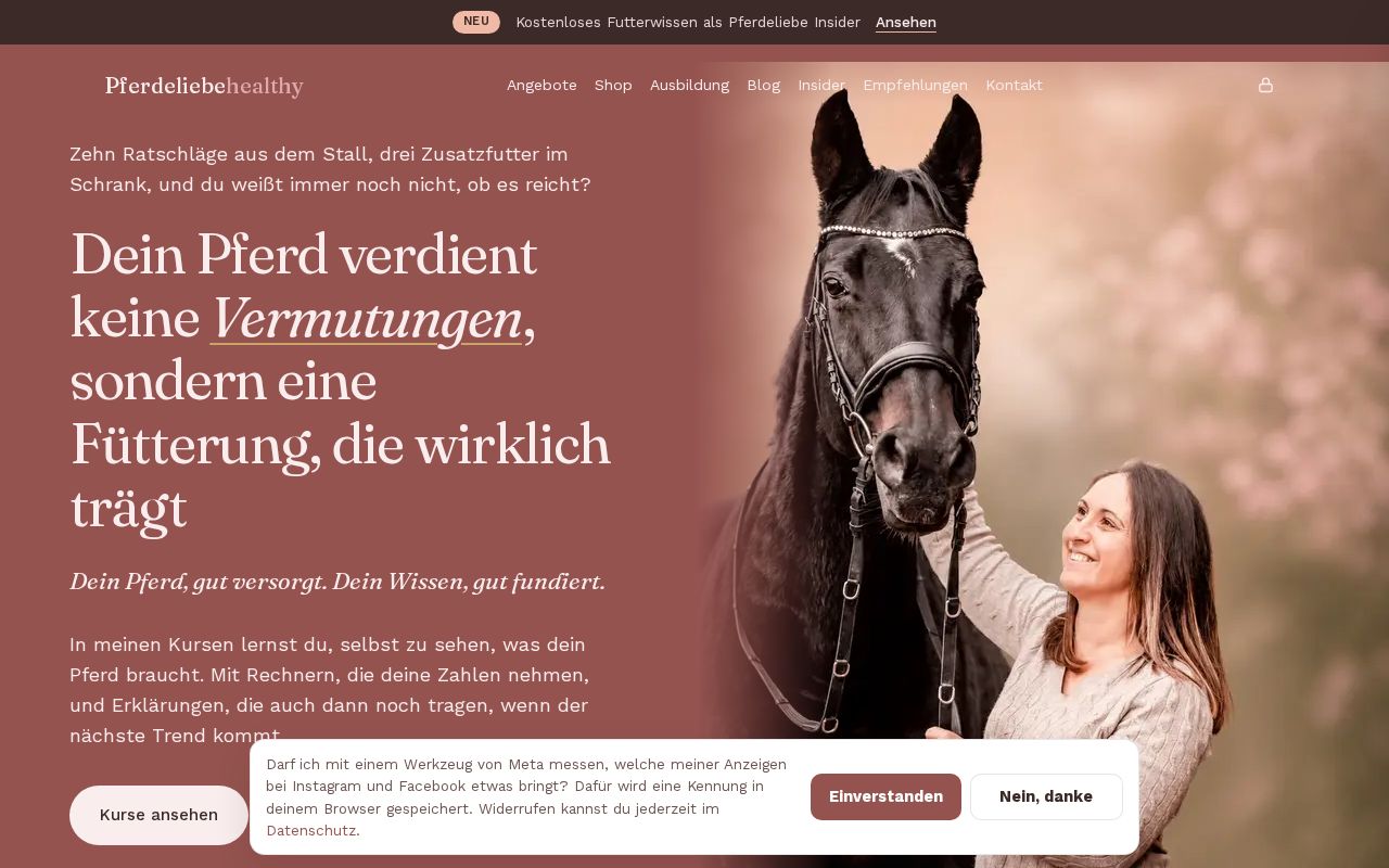 Preview of Pferdeliebehealthy Homepage