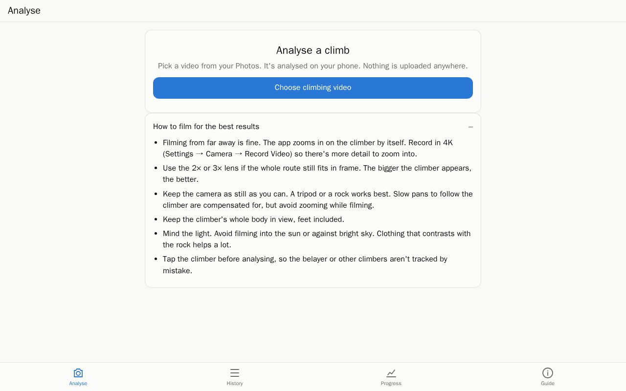 Preview of Climbing Analyser