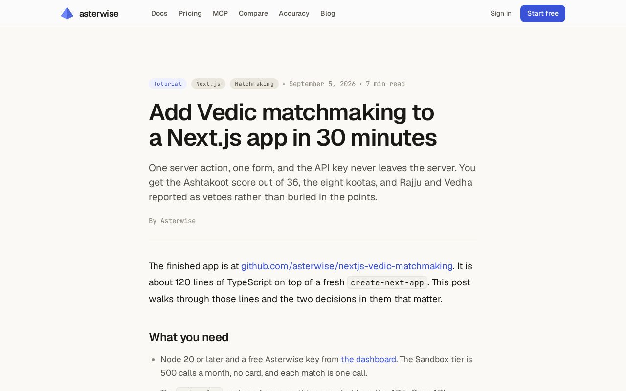 Preview of Nextjs Vedic Matchmaking