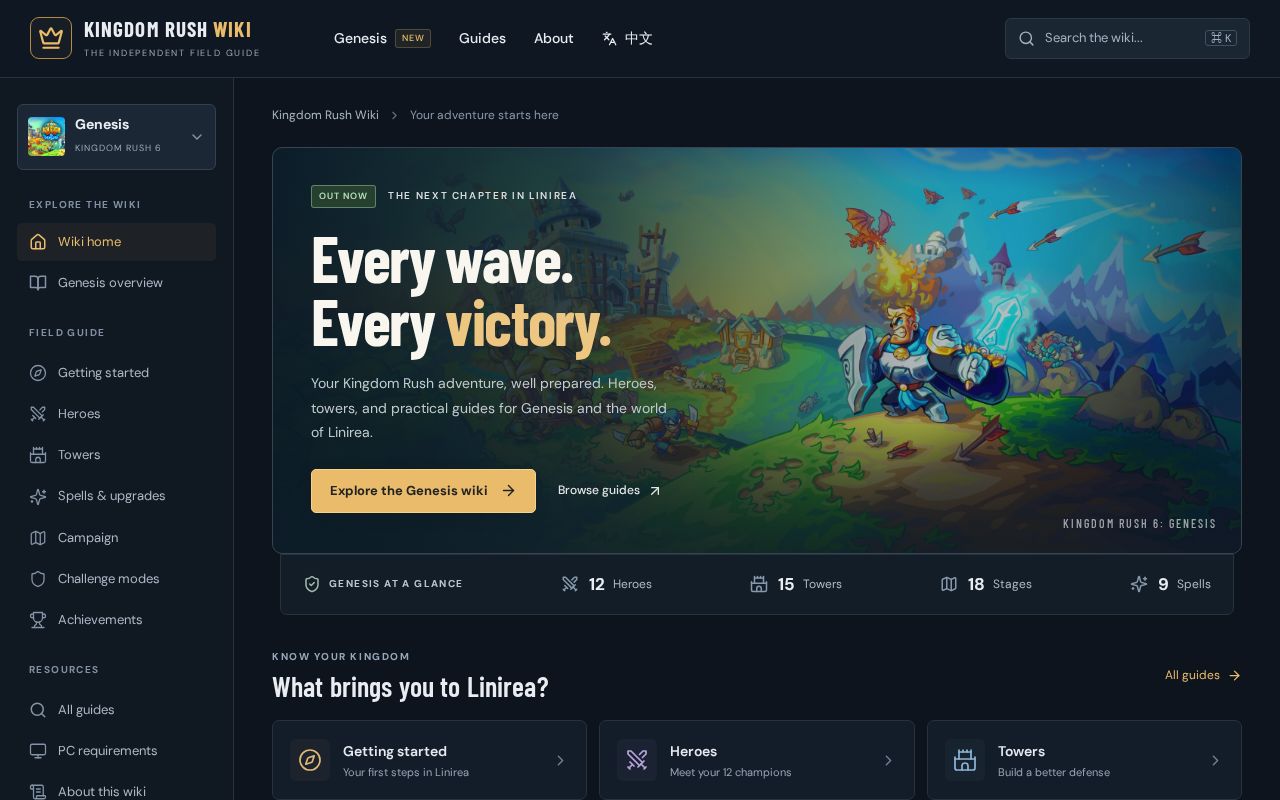 Preview of Kingdom Rush Wiki