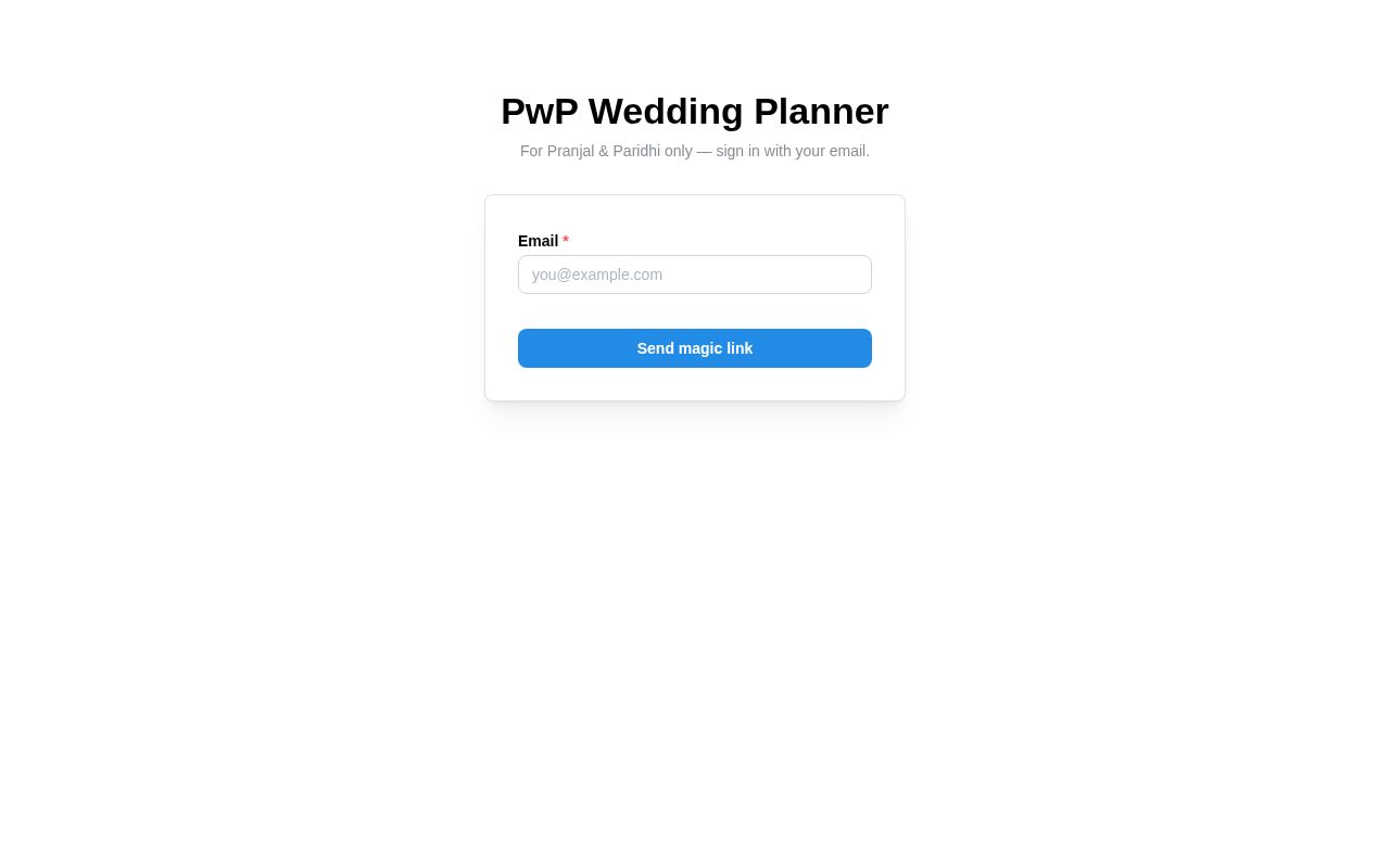 Preview of Pwp Wedding App