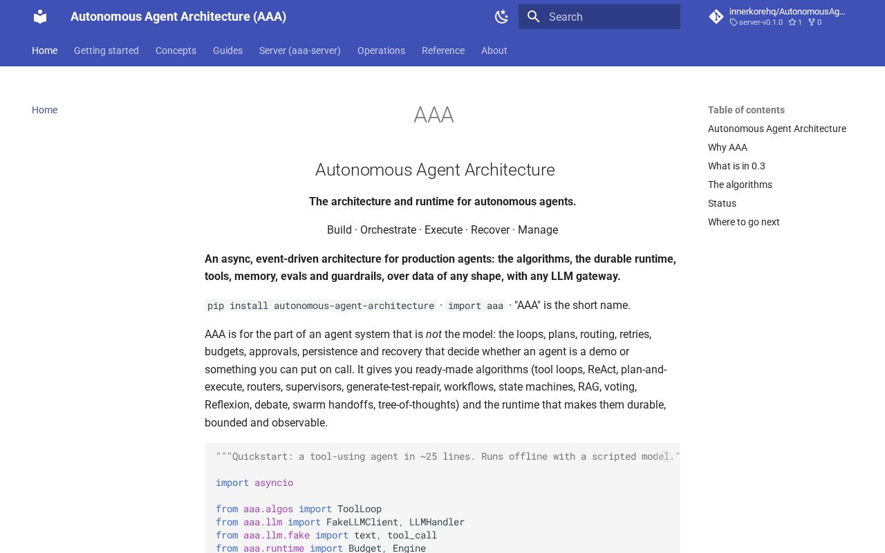 Preview of AutonomousAgentArchitecture