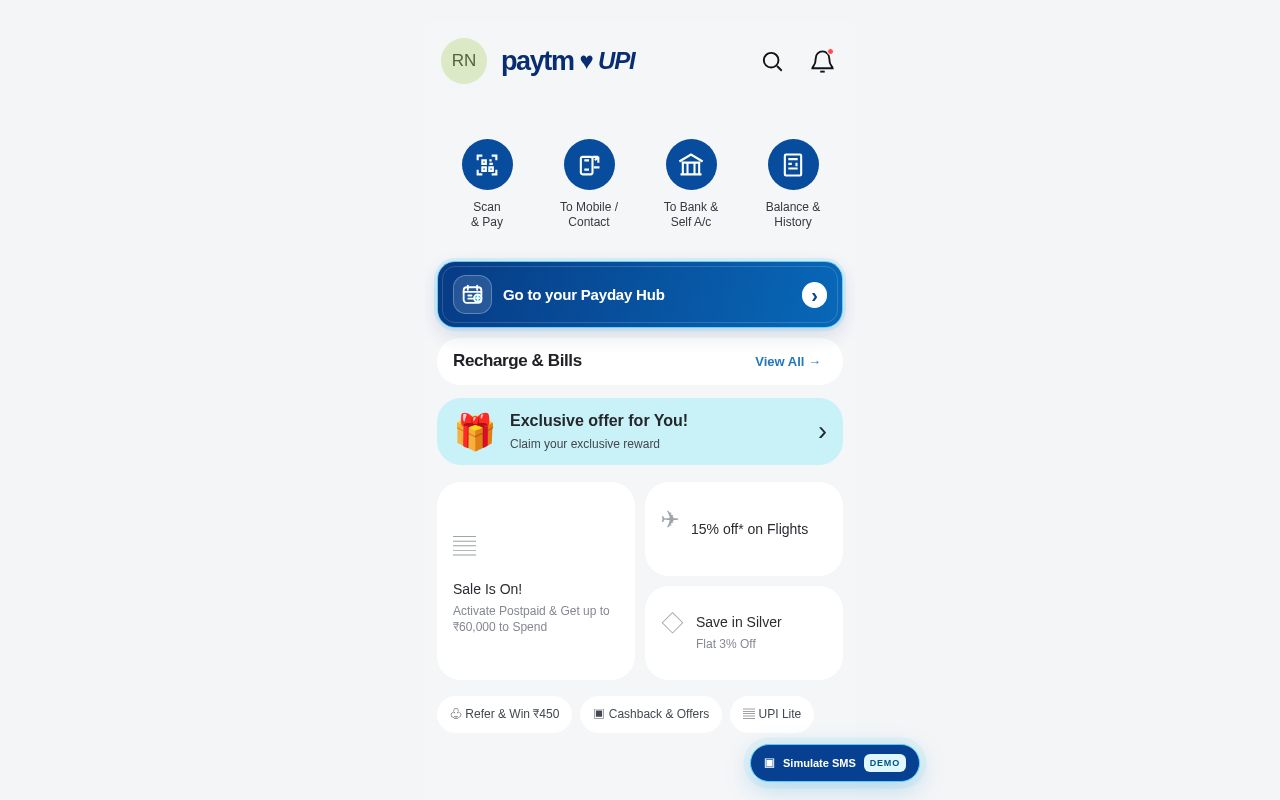 Preview of Paytm Payday Hub