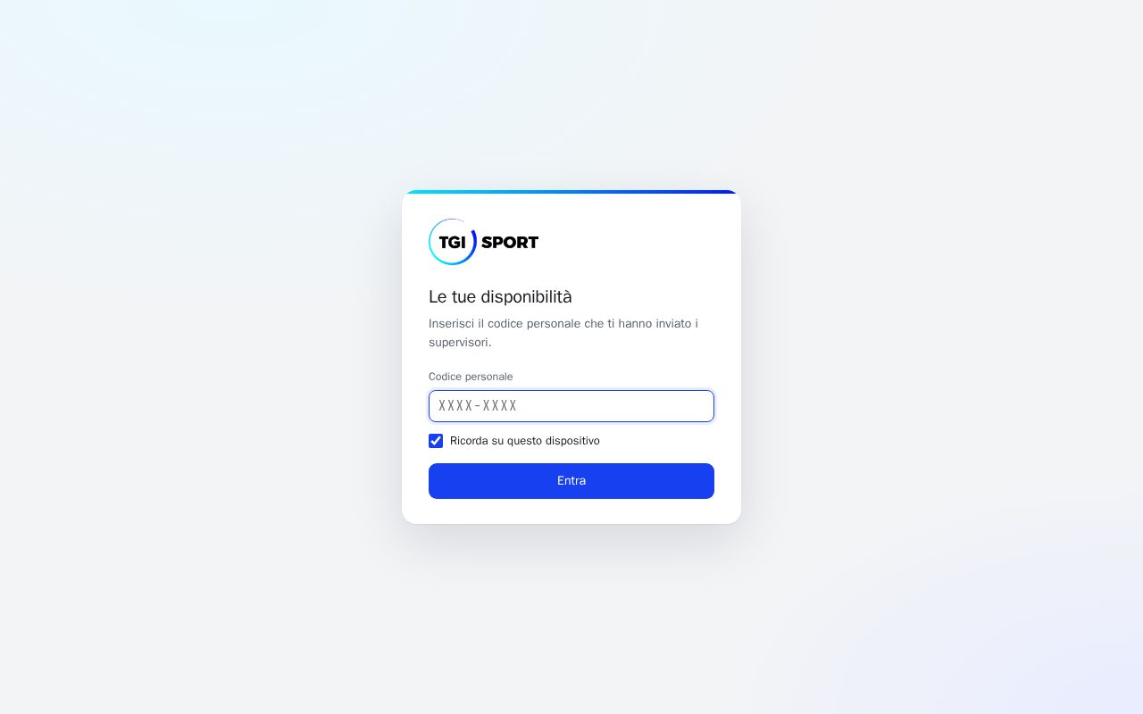 Preview of TGISport Disponibilita