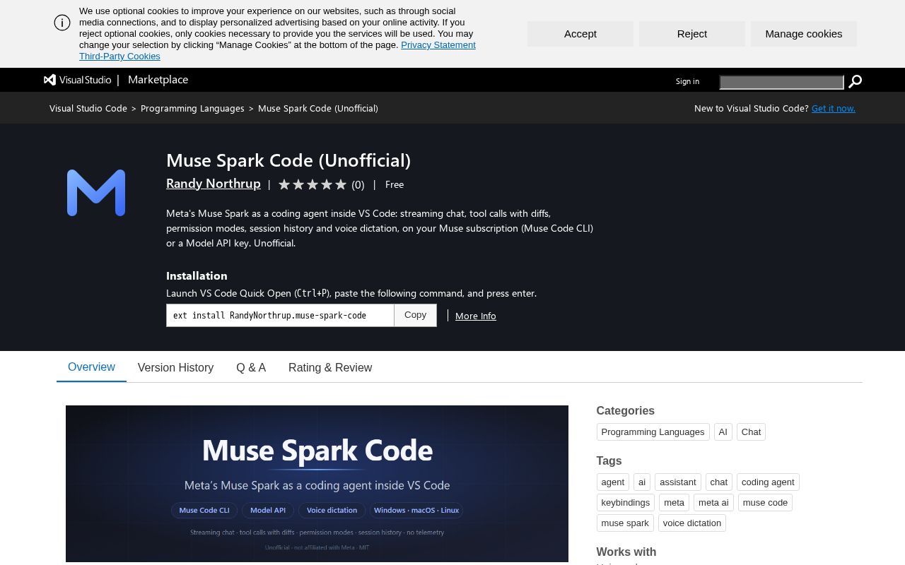 Preview of Muse Spark Code