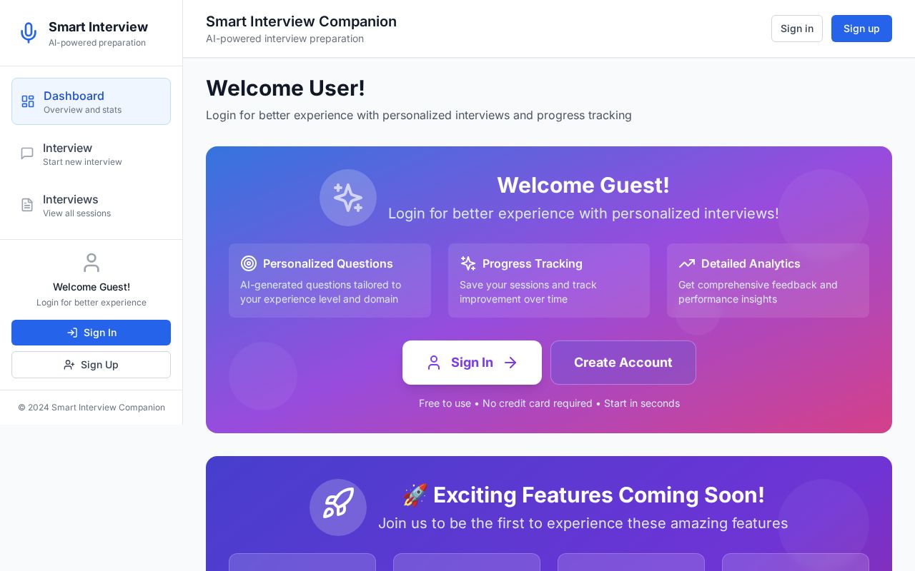 Preview of Smart Interview Companion