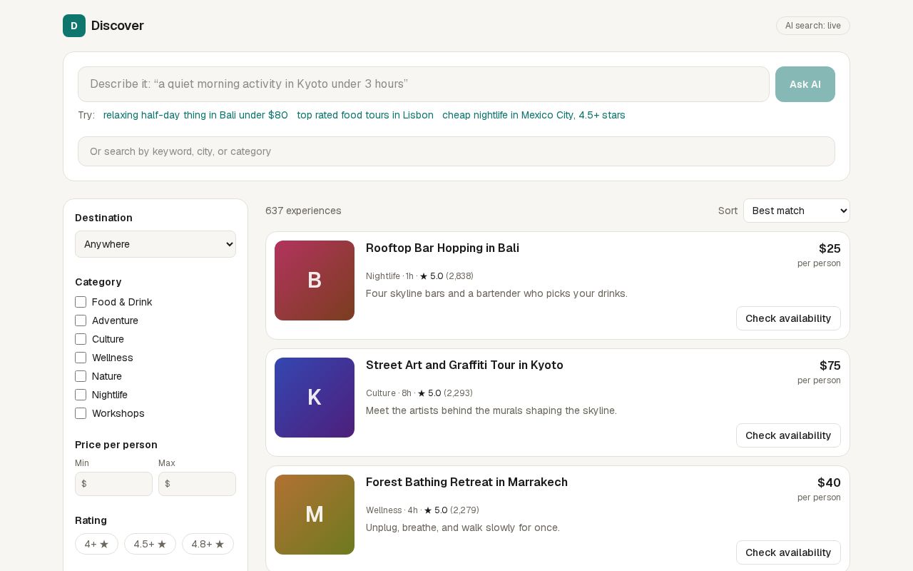 Preview of Ai Experience Search