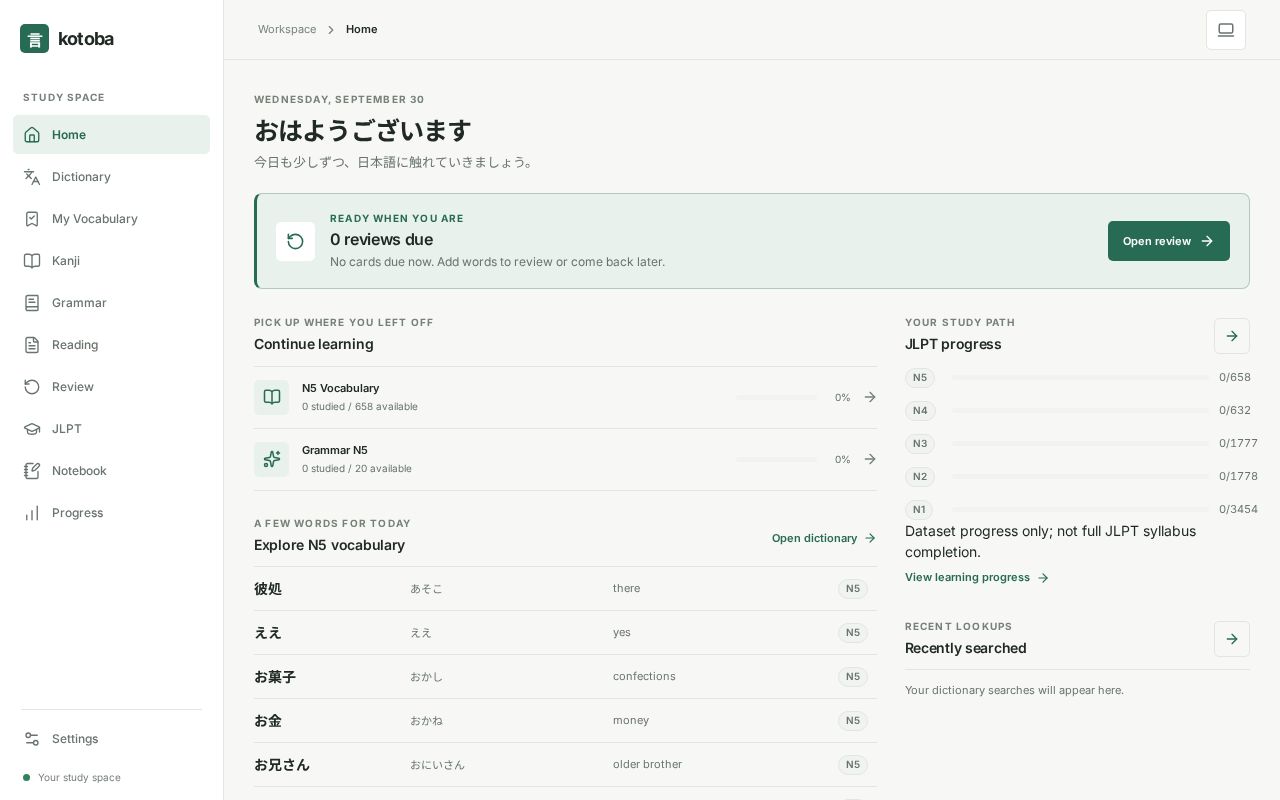 Preview of CodexJapaneseLearnWebApp