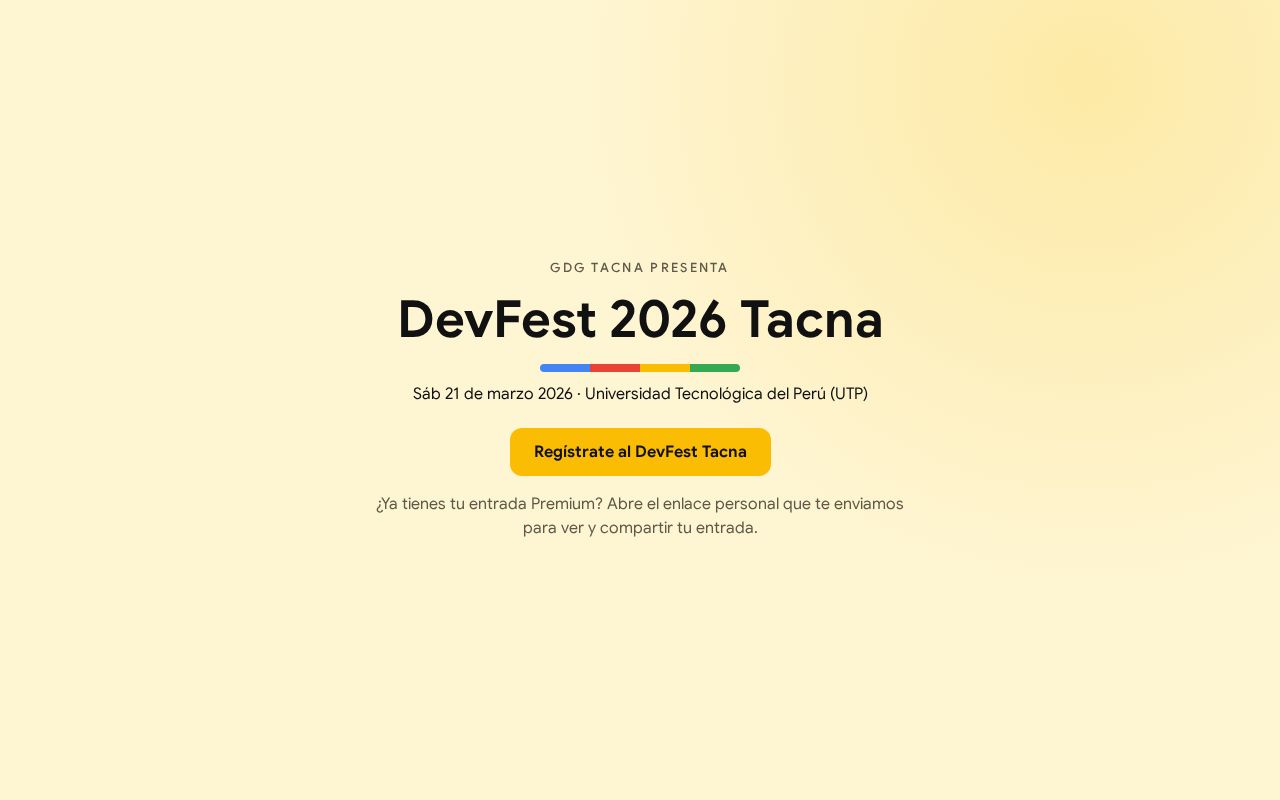 Preview of Devfest Tacna Entradas