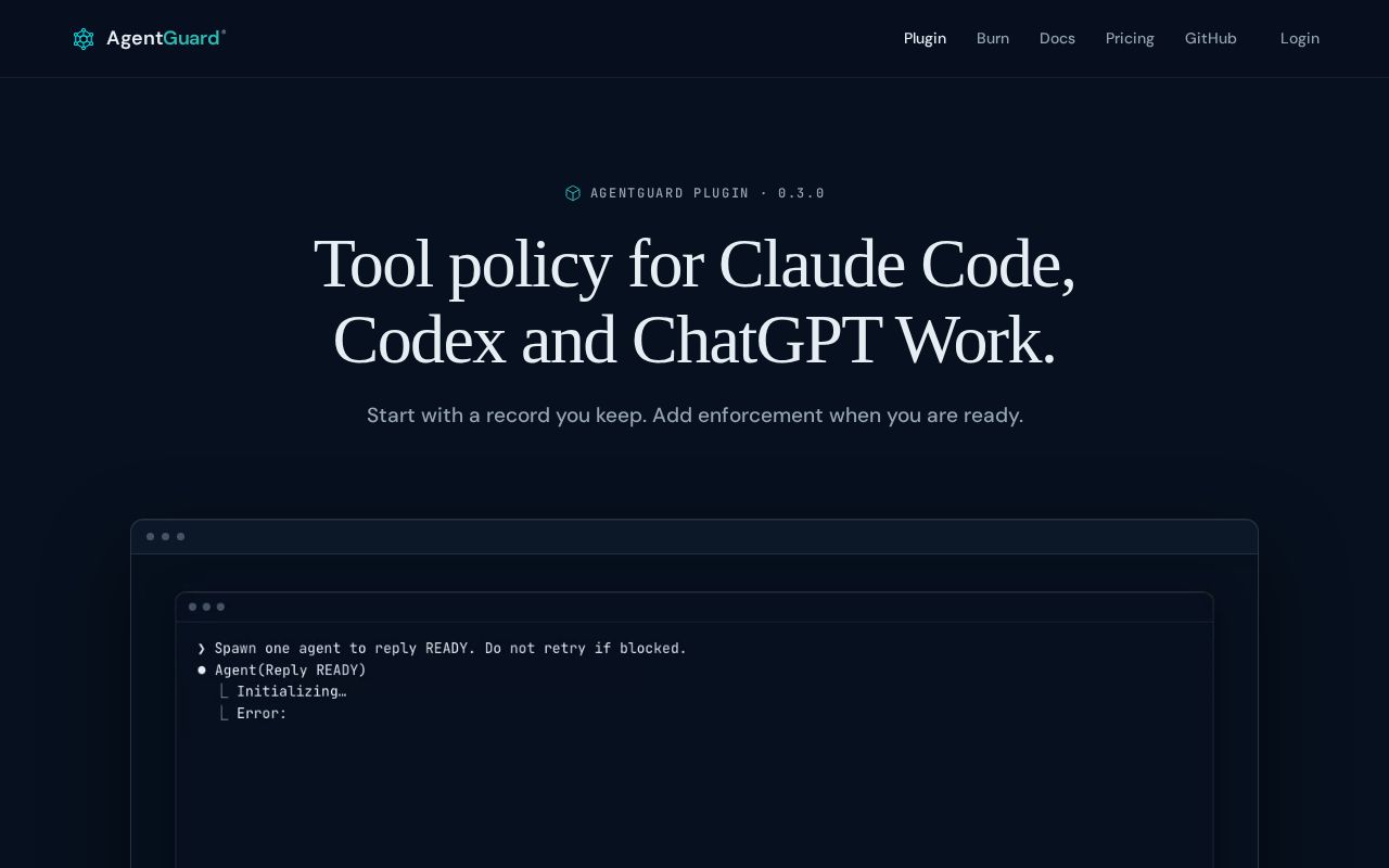 Preview of Agentguard Codex Plugin