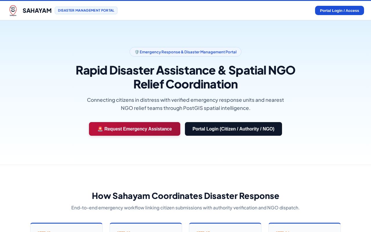 Preview of Sahayam Disaster Coordination