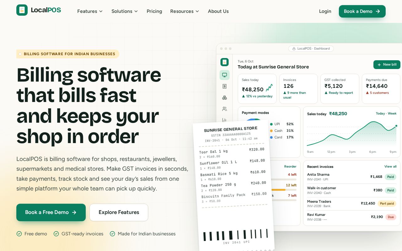 Preview of Localpos Website
