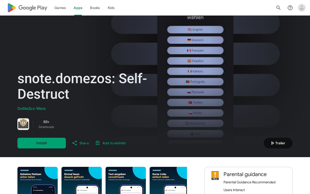 Preview of snote.domezos: Self-Destruct