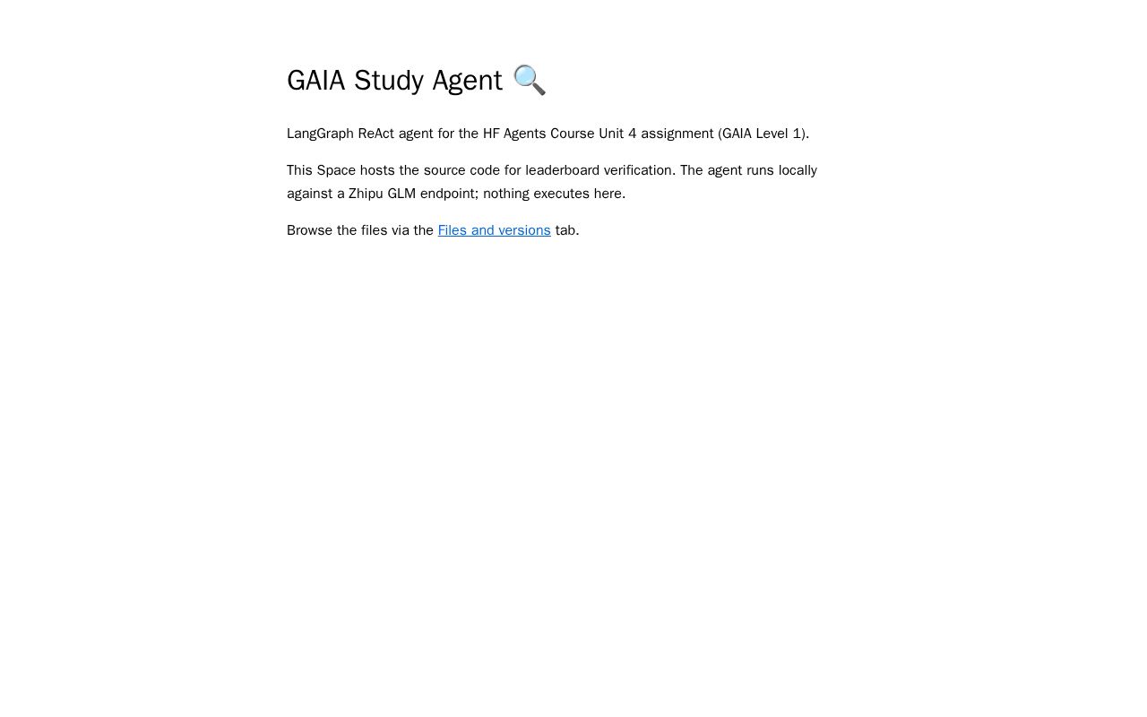 Preview of GAIA Study Agent