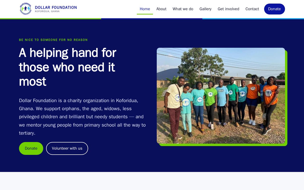 Preview of Public preview of the Dollar Foundation website for review (not indexed).