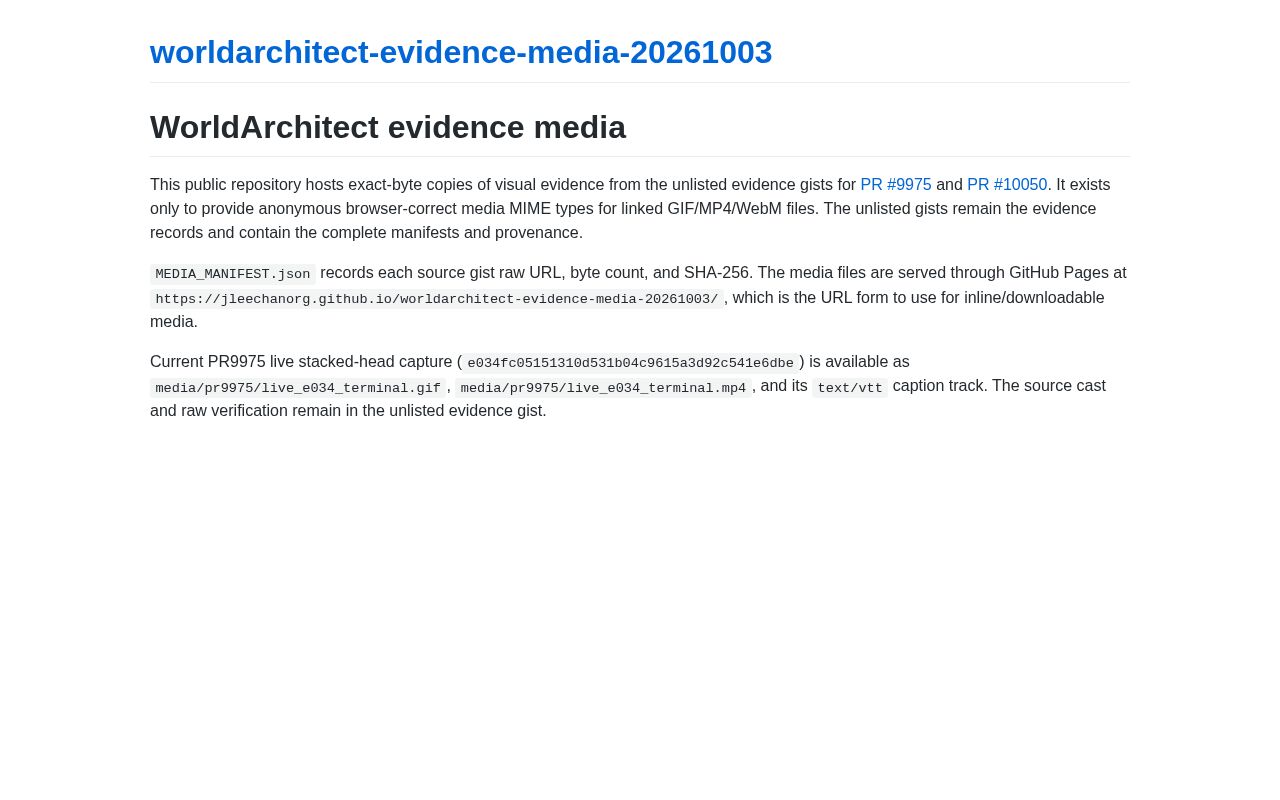 Preview of Worldarchitect Evidence Media 20261003