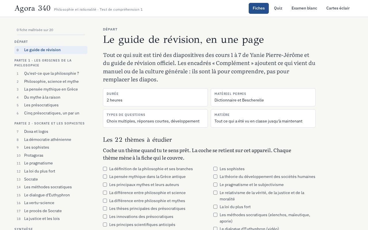 Preview of Fiches d'étude et quiz pour le Test 1 de Philosophie et rationalité (340-101-MQ)