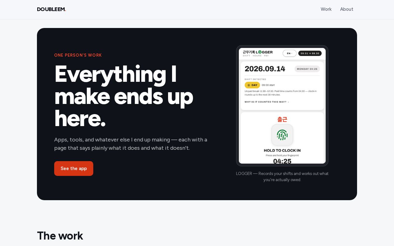 Preview of DOUBLEEM — free software that stays on your phone