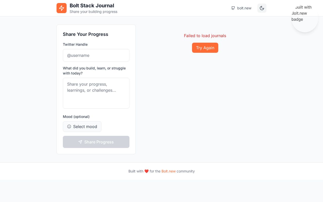 Preview of Bolt Stack Journal