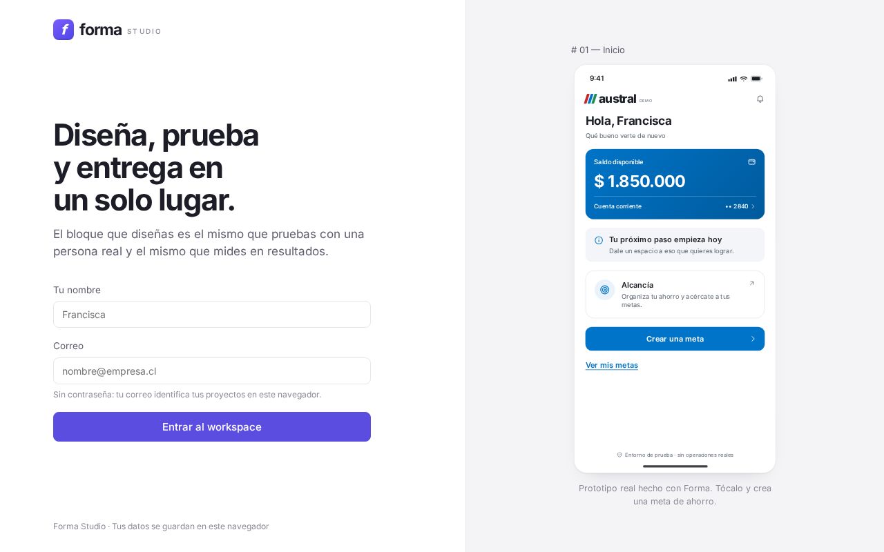 Preview of Forma Pro: diseño, pruebas con usuarios y entrega a desarrollo en un solo modelo de datos
