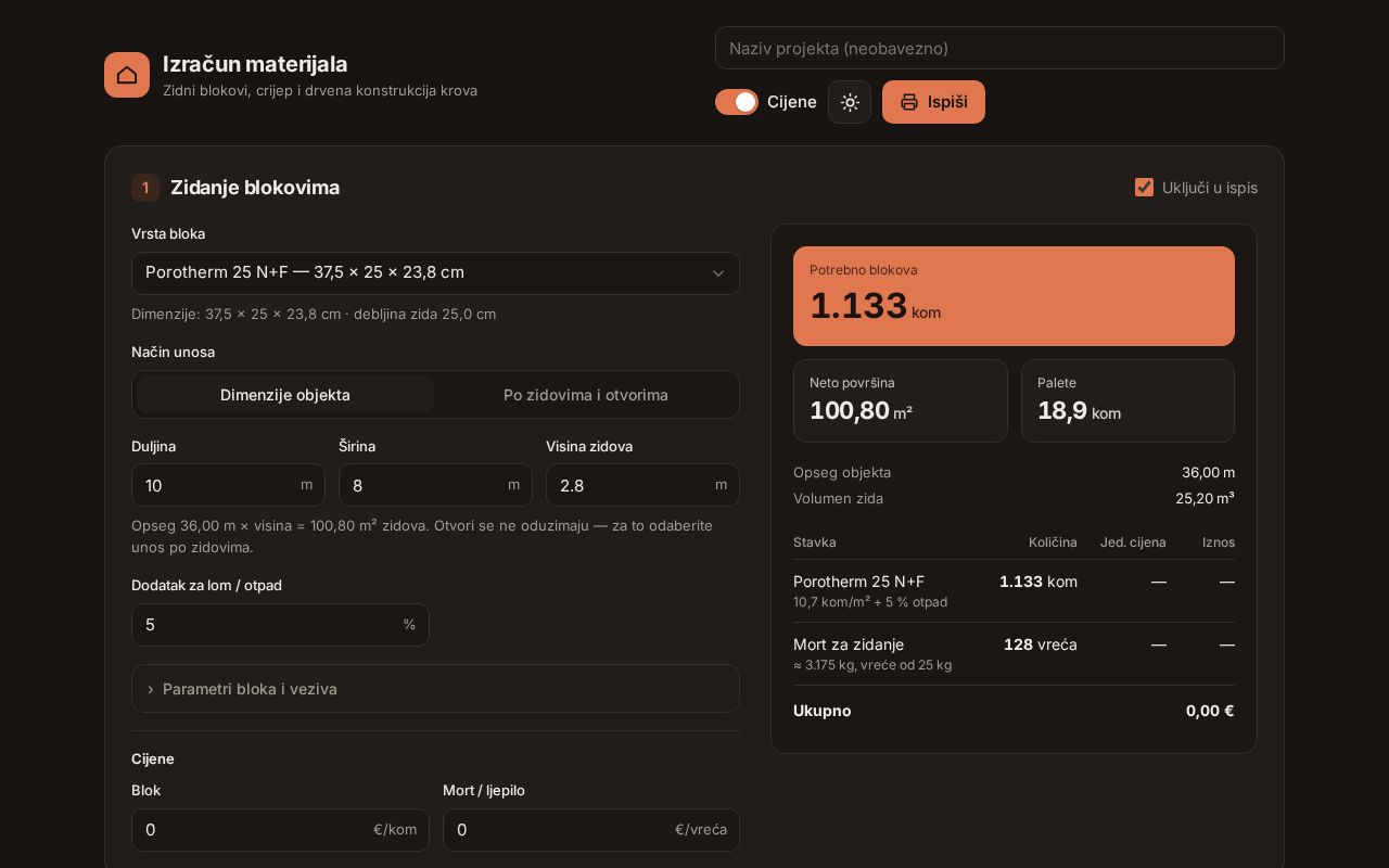 Preview of Izracun Materijala